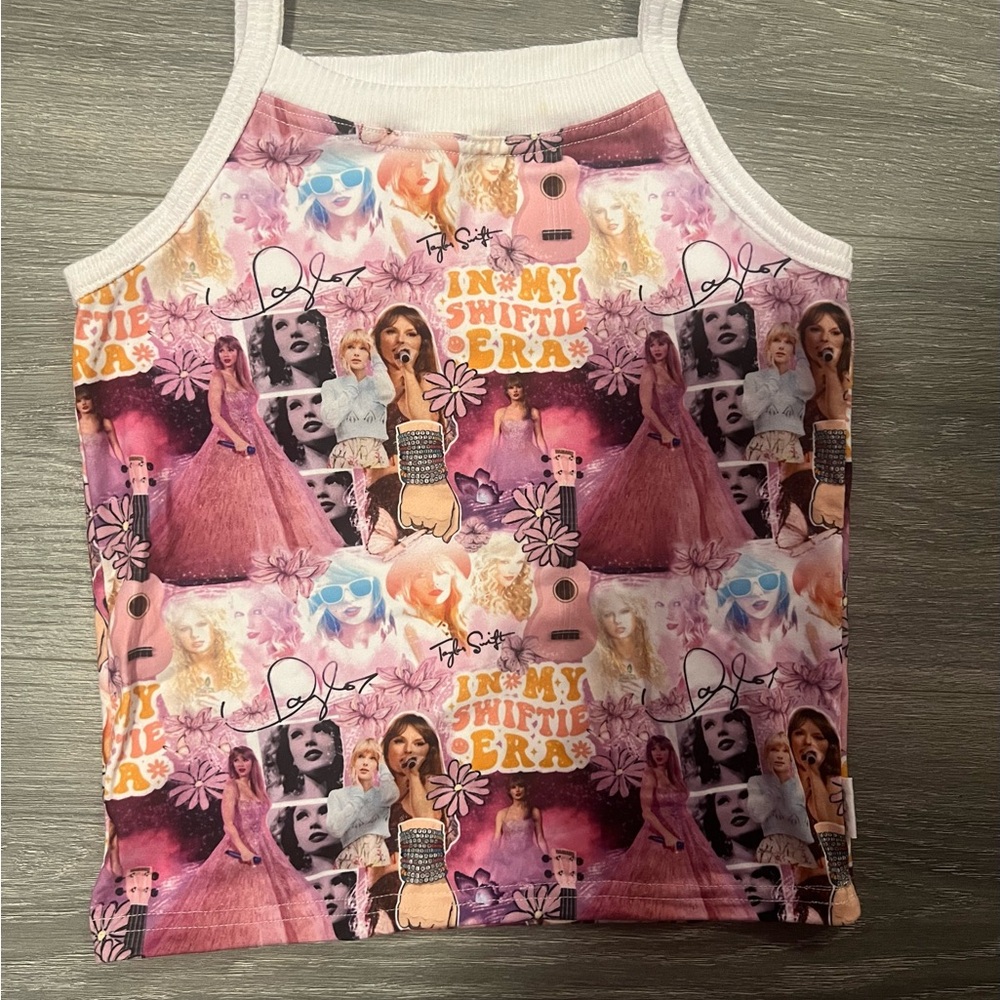 Taylor Swift Colorful Graphic Tank Top Hand Sewn